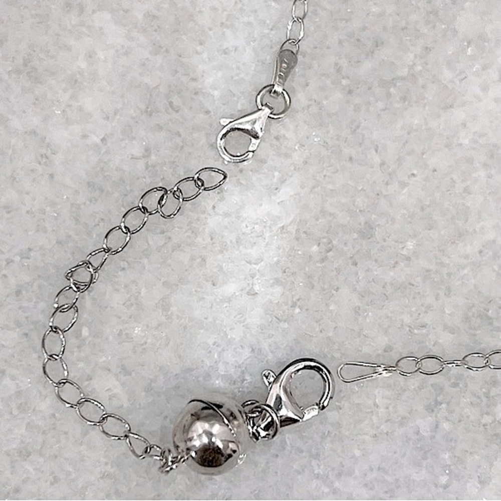 Sterling Silver Magnetic Ball Necklace Clasp/Extender - Picture 3 of 6